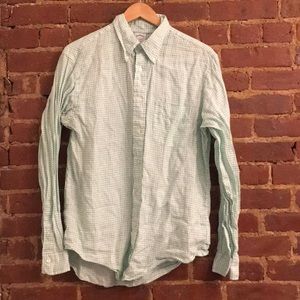 Brooks Brothers green & white linen button down